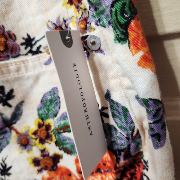 Anthropologie Pilcro High-Rise Floral Print Plus Size Jeans NWT Size: 32 - Picture 9 of 10